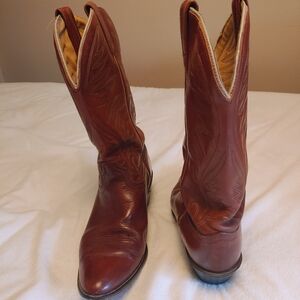 Vintage Brown Leather Cowboy Boots